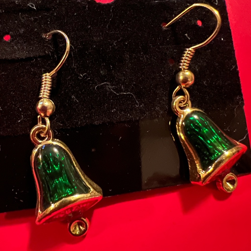 Green Bell Earrings